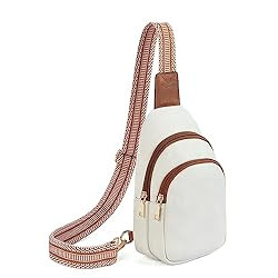 Telena Small Sling Bag for Women Leather Crossbody Fanny Packs Chest Bag for Women | Amazon (US)