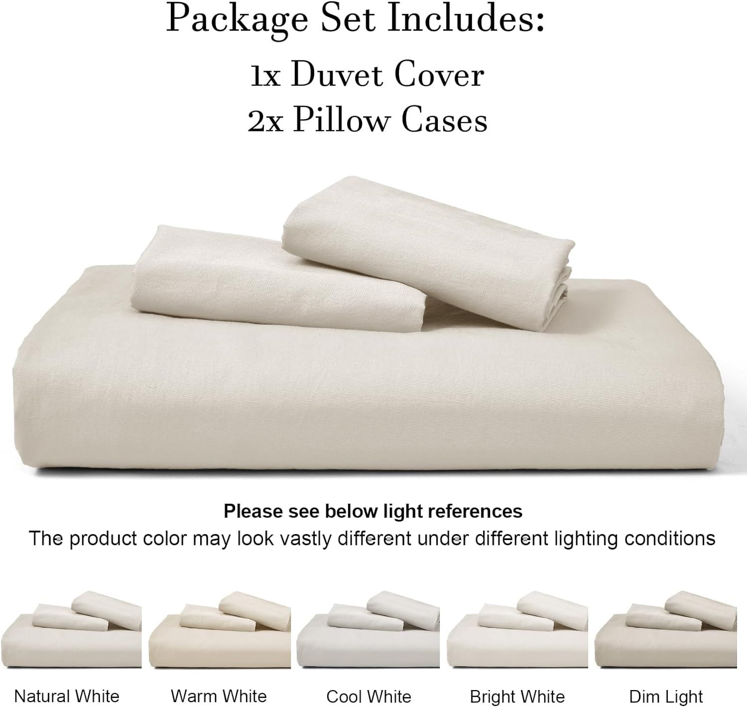 PHF 100% Washed Cotton Duvet Cover King Size, Ultra Soft Cotton Linen Like Duvet Cover Set, 3pcs ... | Amazon (US)