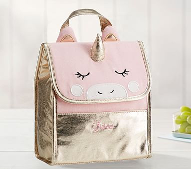 The Emily & Meritt Gold Unicorn Critter Lunch Box | Pottery Barn Kids