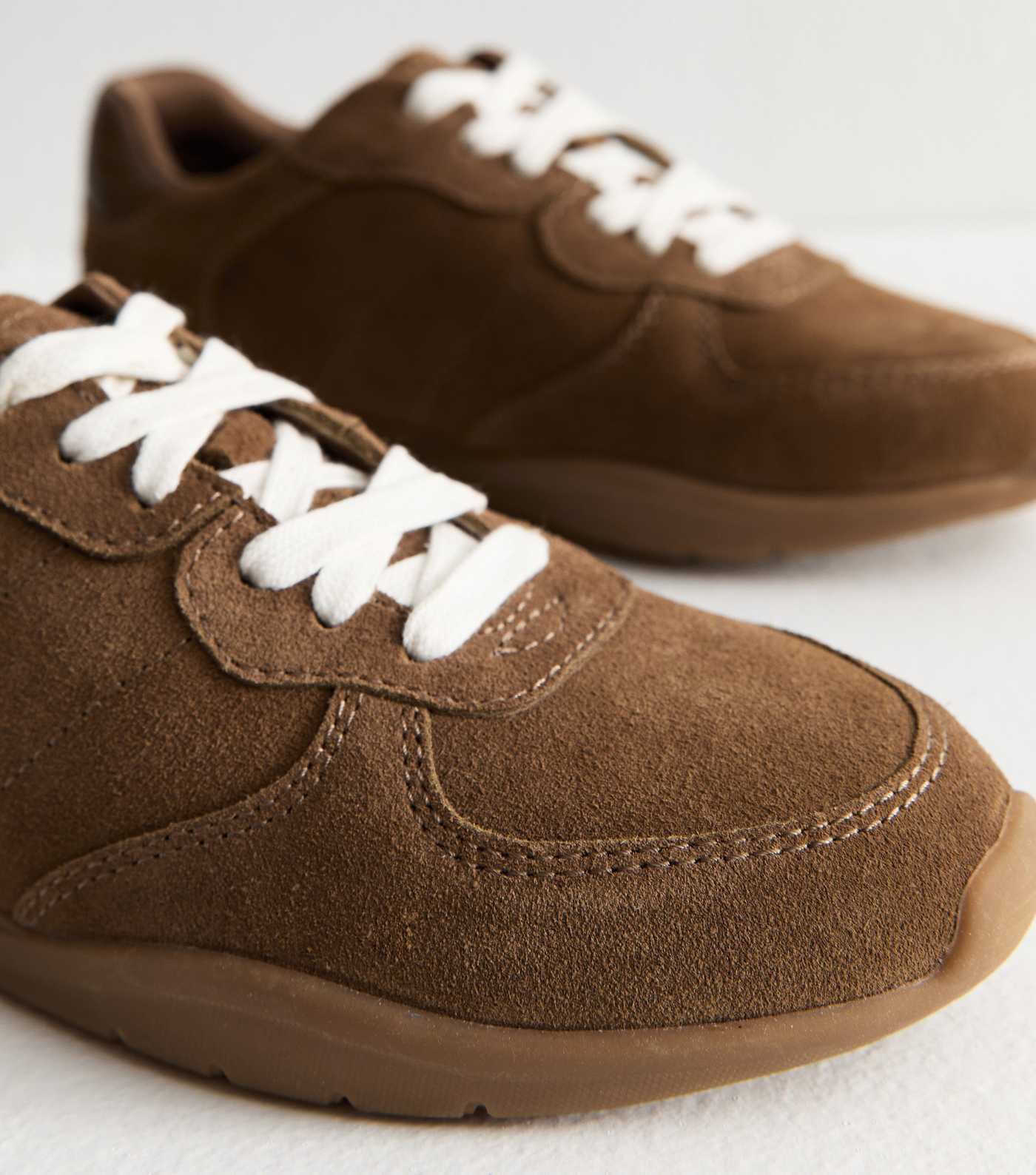 Tan Suede Lace Up Trainers | New Look | New Look (UK)