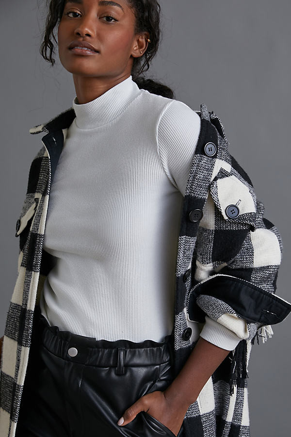 AGOLDE Amber Ribbed Turtleneck Top By AGOLDE in White Size S | Anthropologie (US)