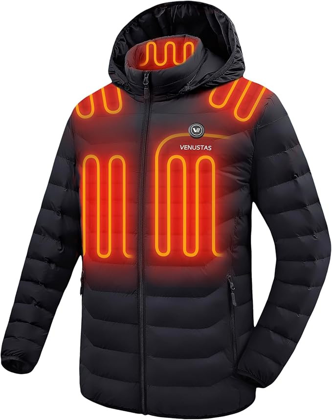 Venustas Unisex Heated Jacket with Battery, Heated Coat for Women and Men with Detachable Hood | Amazon (US)