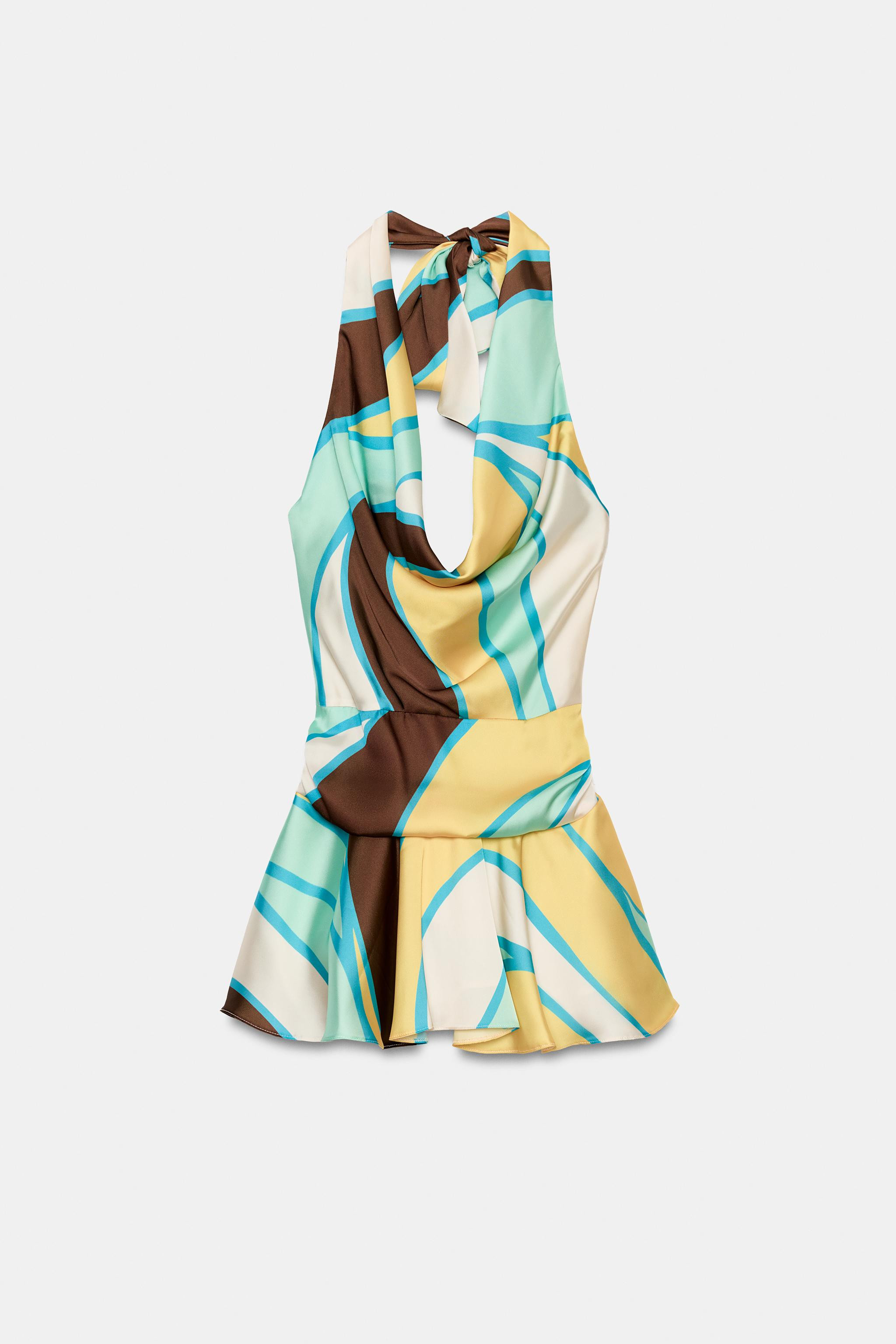 PRINTED HALTER MINI DRESS | Zara US