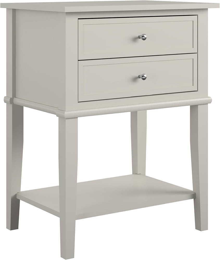 Ameriwood Home Franklin Accent Table with 2 Drawers, Taupe | Amazon (US)