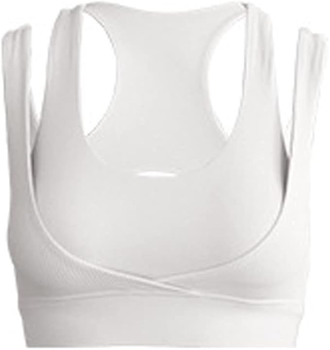 Crubera Double Shoulder Belt Hollowed Out Beautiful Back Sports Bras Women Gathering Fitness Yoga... | Amazon (US)