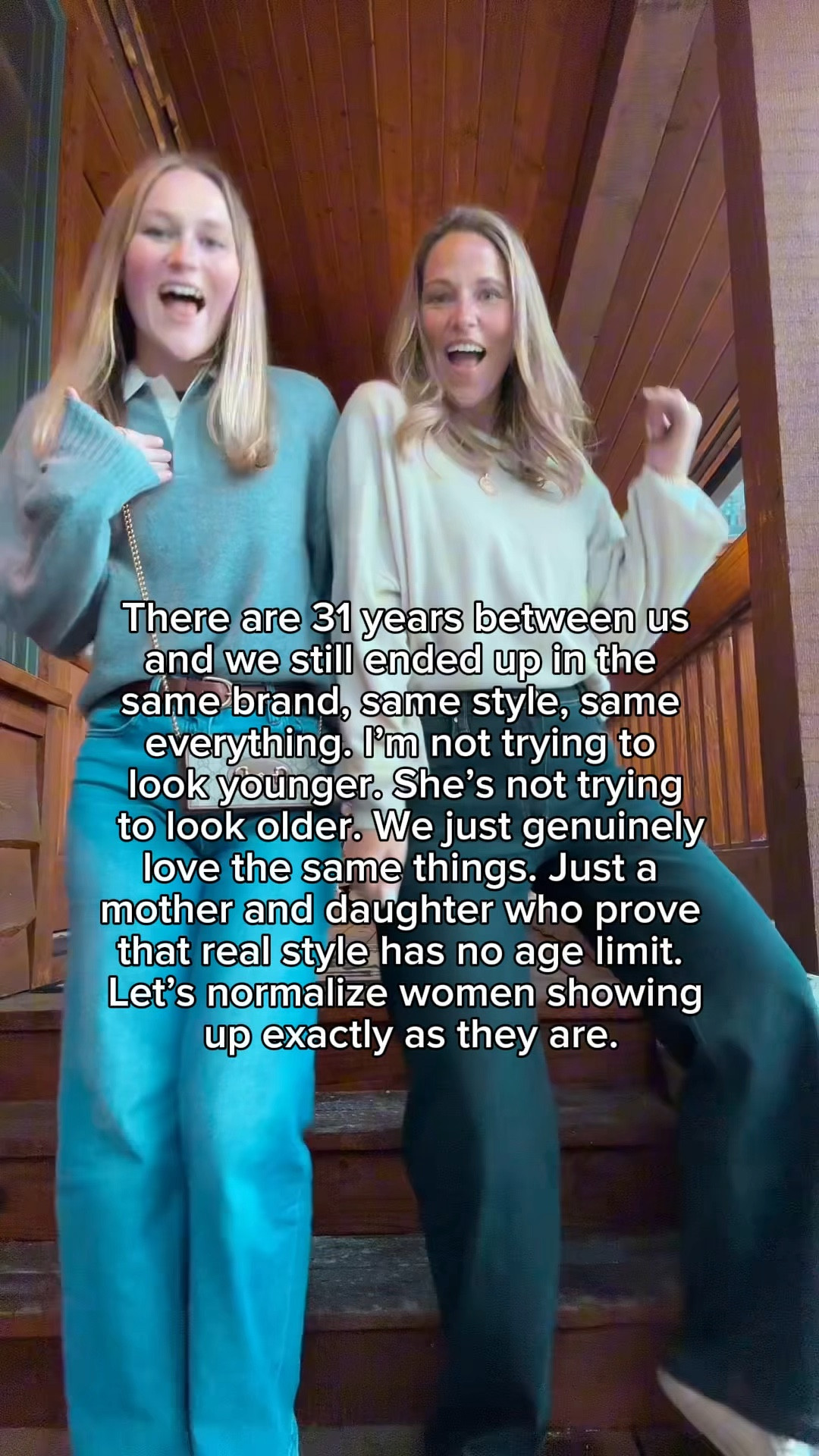 That's the way we like! And yes, I'm 53 and she is 22! 

Loving these outfits from @jcrew because they are in style and also timeless. 

Both are wearing medium sweaters. Lily size 26 jeans and Tegan size 30.

#LTKmomlife