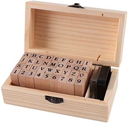 Wooden Rubber Stamps Kit, Fashionclubs 36pcs Vintage Wooden Rubber Alphabet Letter Number Stamps ... | Amazon (US)