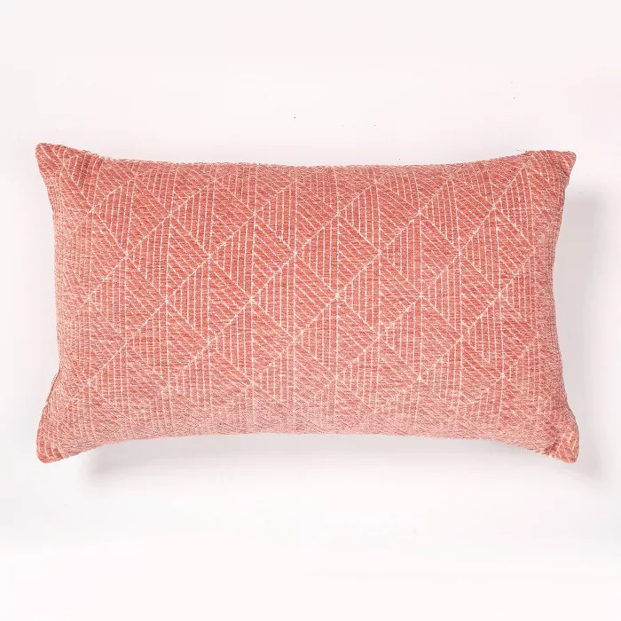 Geometric Chenille Woven Jacquard Reversible Throw Pillow - freshmint | Target