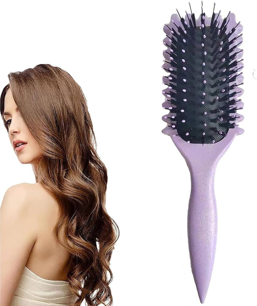 Curl Defining Brush, Curly Hair Brush Boar Bristle Hair Brush Styling Brush for Detangling, Shapi... | Amazon (US)
