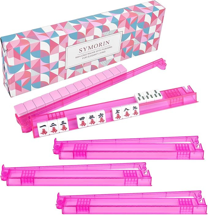 Non-Slip Mahjong Racks with Pushers, 4-Pack Clear Acrylic Racks, American Mahjong Accessories, Gi... | Amazon (US)