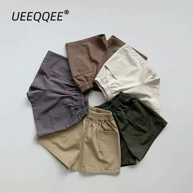 Spring Summer Children Shorts 1-8Y Boys Girls Cotton Spliced Pockets Short Pants Trousers Korean ... | AliExpress (US)