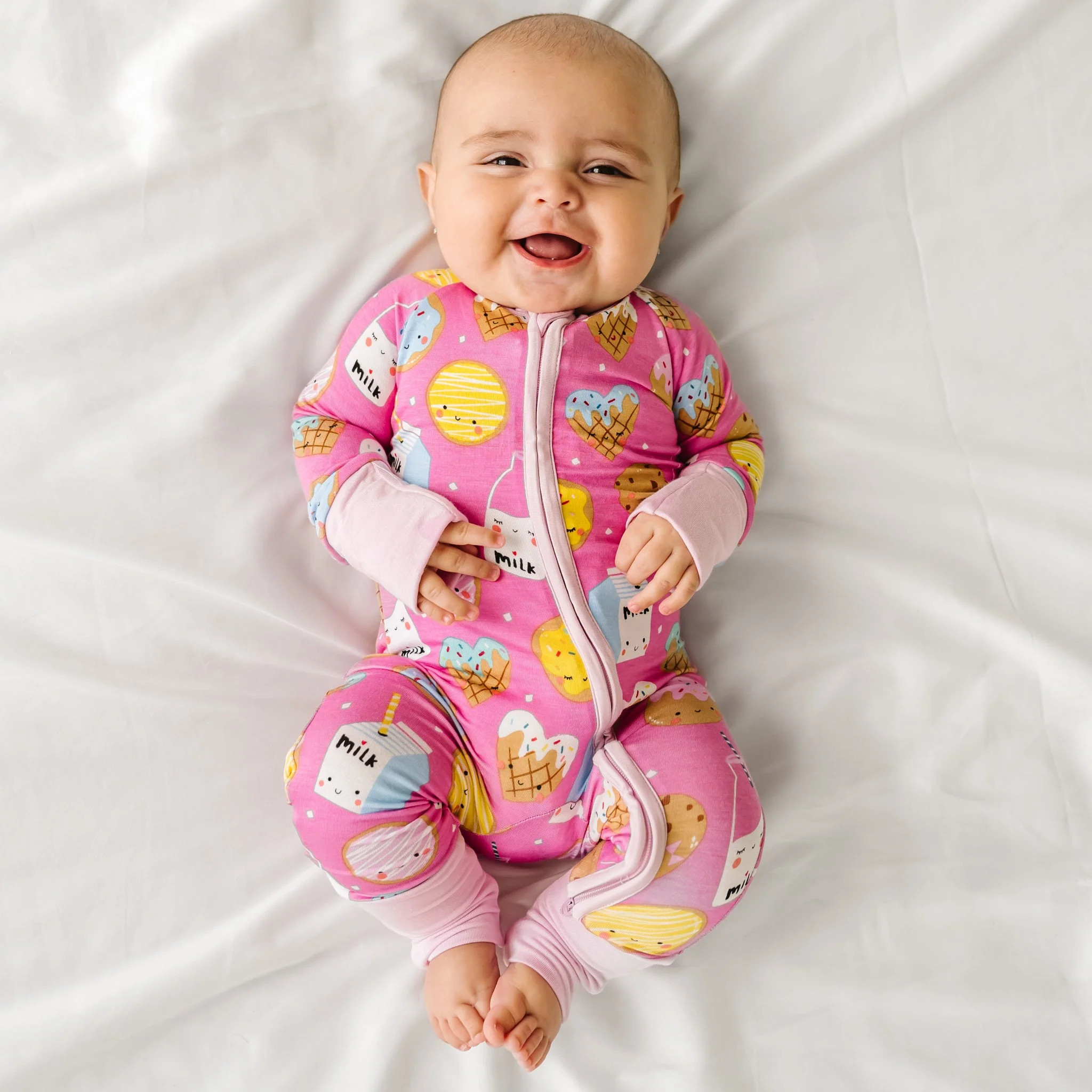 Pink Cookies & Milk Zippy | Little Sleepies