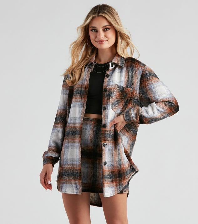 Preppy And Cute Long Plaid Shacket | Windsor Stores