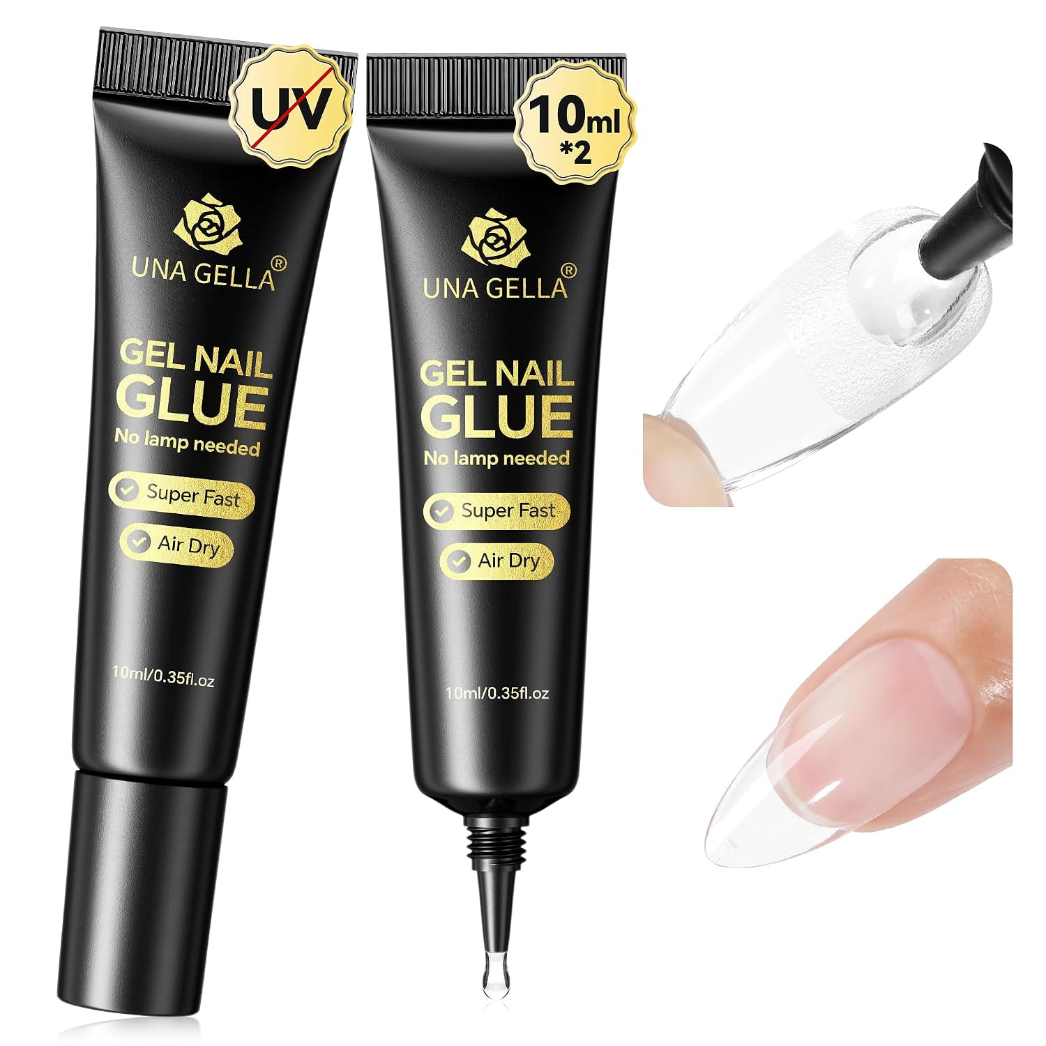 UNA GELLA Super Strong Nail Glue 2Pcs*10ml Semi Solid | Amazon (US)