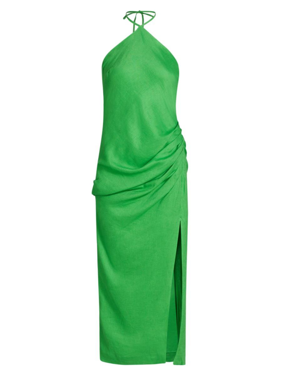 Shop SIMKHAI Hansel Halterneck Maxi Dress | Saks Fifth Avenue | Saks Fifth Avenue