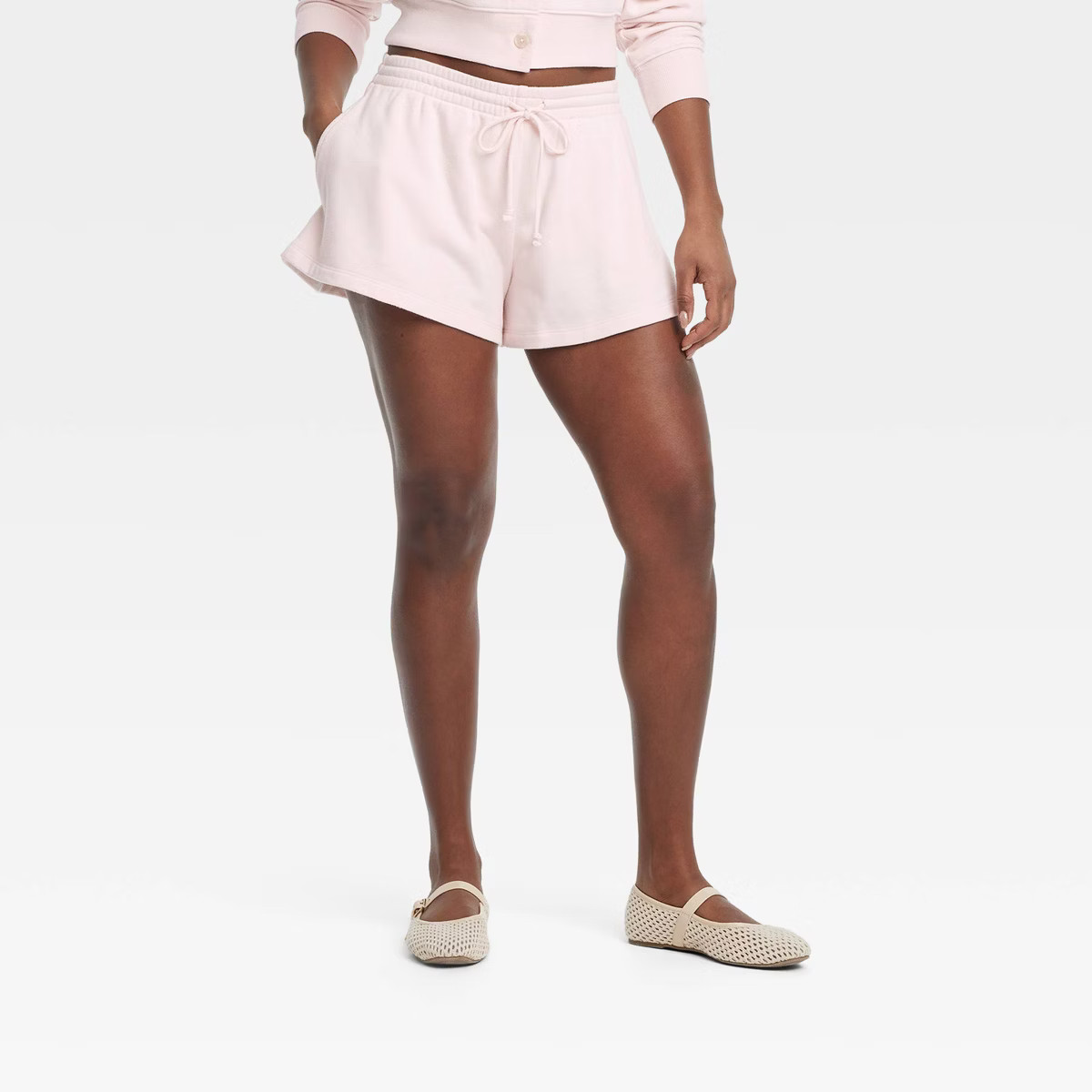 Women's Mid-Rise French Terry Pull-On Shorts - Universal Thread™ Light Pink XS | Target