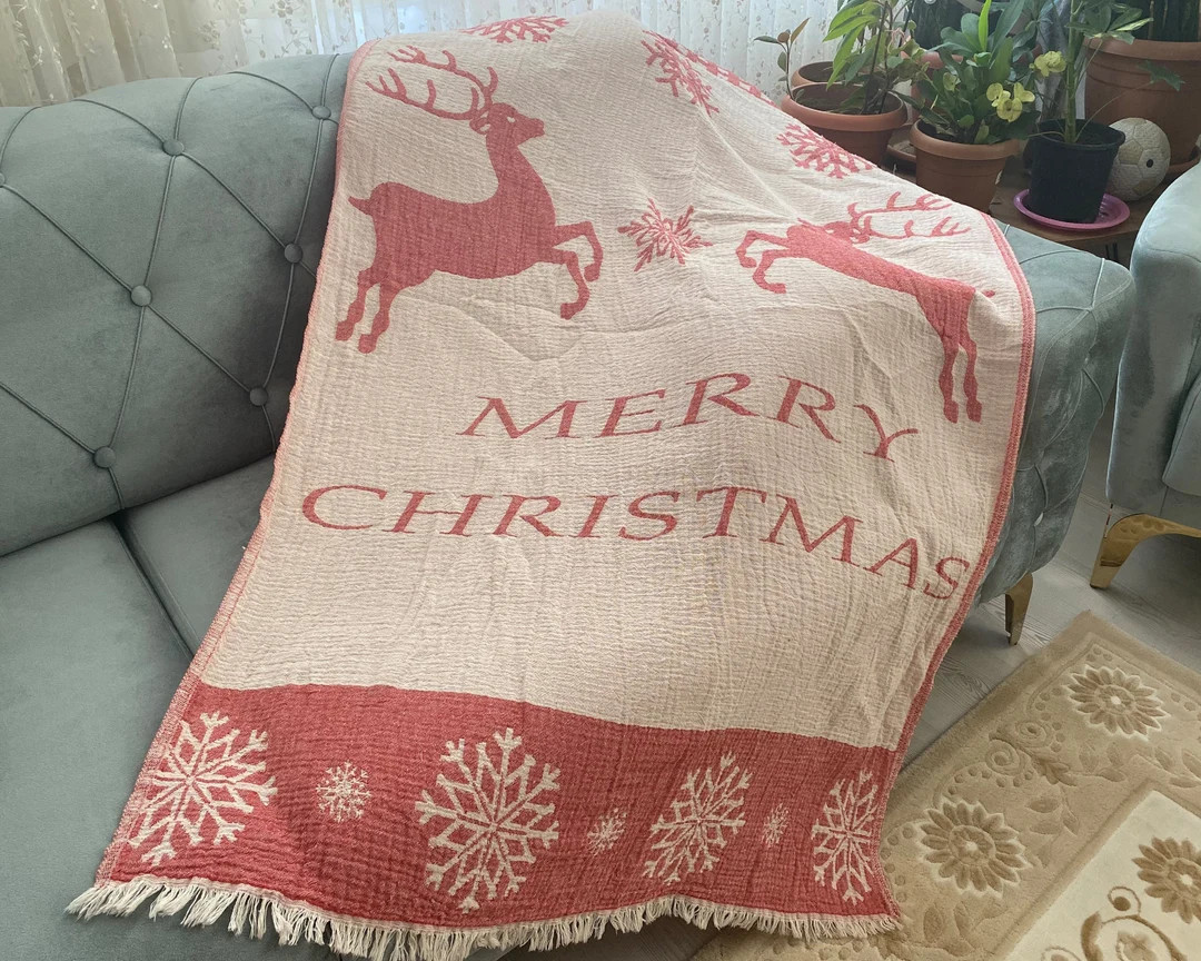 Christmas Beach Towel, Christmas Embroidered Towel, Retro Christmas Towel, Vintage Christmas Towe... | Etsy (US)