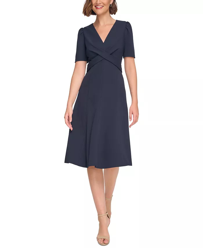 Women's Crisscross Fit & Flare Dress | Macy's
