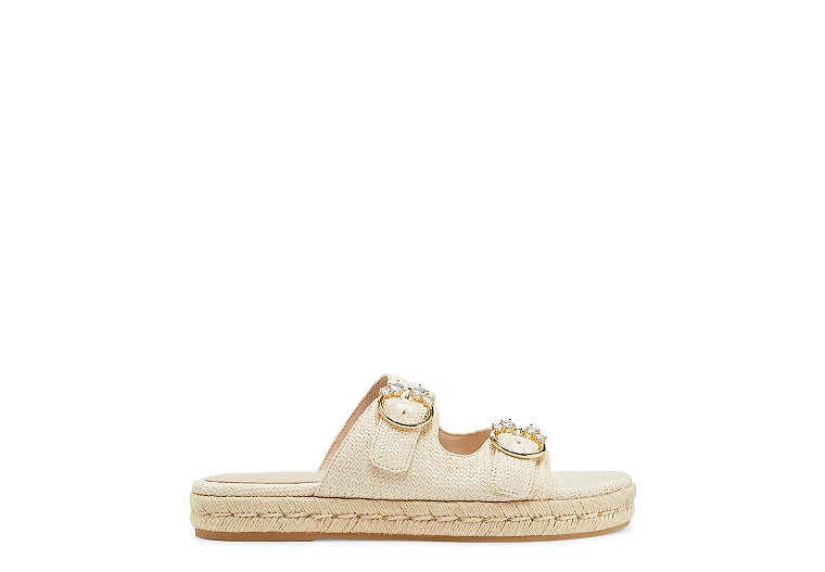 Crystal Ring Espadrille Flat Slide | Stuart Weitzman Outlet