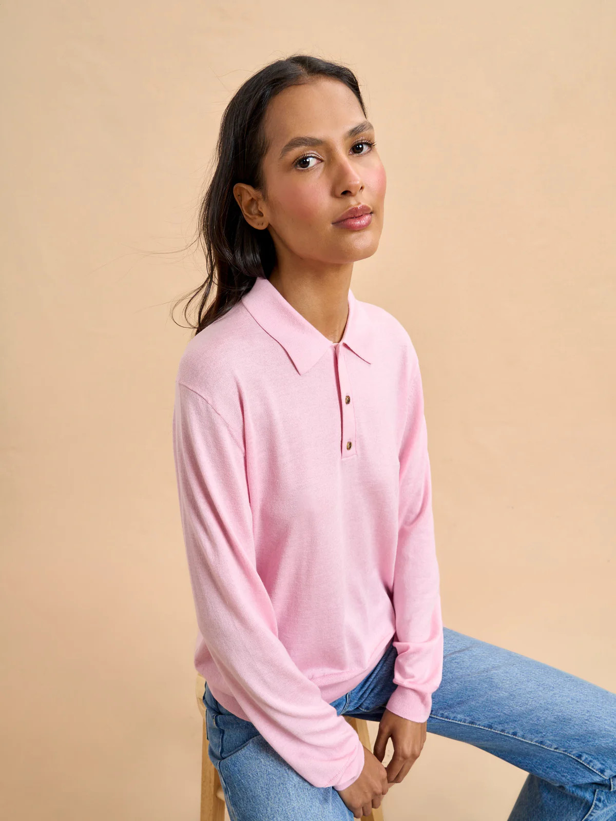 Blush Ben Polo Sweater | La Ligne | La Ligne