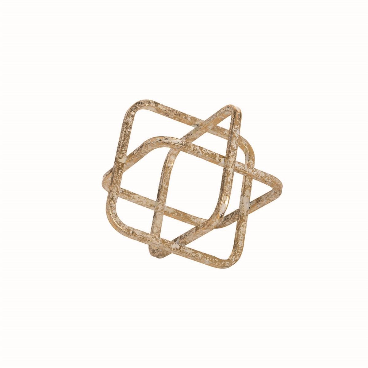 Small Distressed Gold Cube Metal Decorative Sculpture - Foreside Home & Garden | Target
