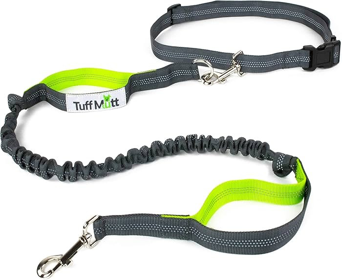Tuff Mutt Hands-Free Waist Leash for Dog Walking, Running and Hiking, Adjustable Belt with Double... | Amazon (US)