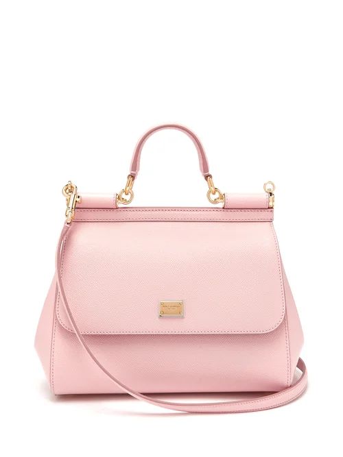 Dolce & Gabbana - Sicily Medium Dauphine Leather Bag - Womens - Light Pink | Matches (US)