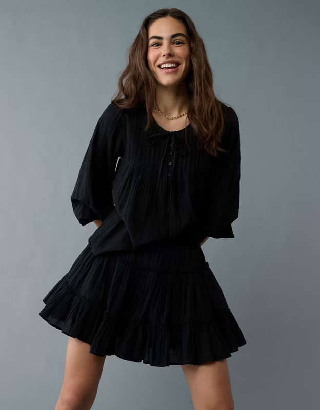 AE High-Waisted Tiered Mini Skirt | American Eagle Outfitters (US & CA)