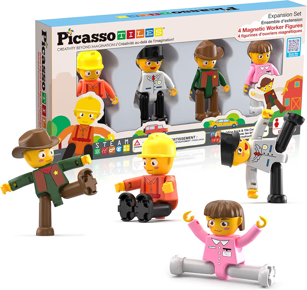 PicassoTiles Profession Character Action Figures Toddler Toy Set Pretend Play Magnet Expansion Pa... | Amazon (US)