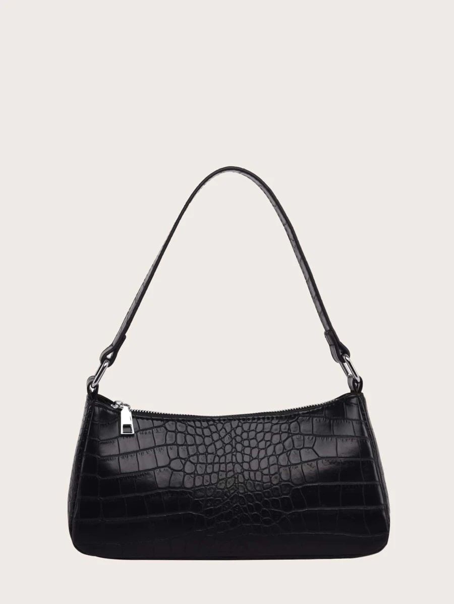 Crocodile Baguette Bag | SHEIN