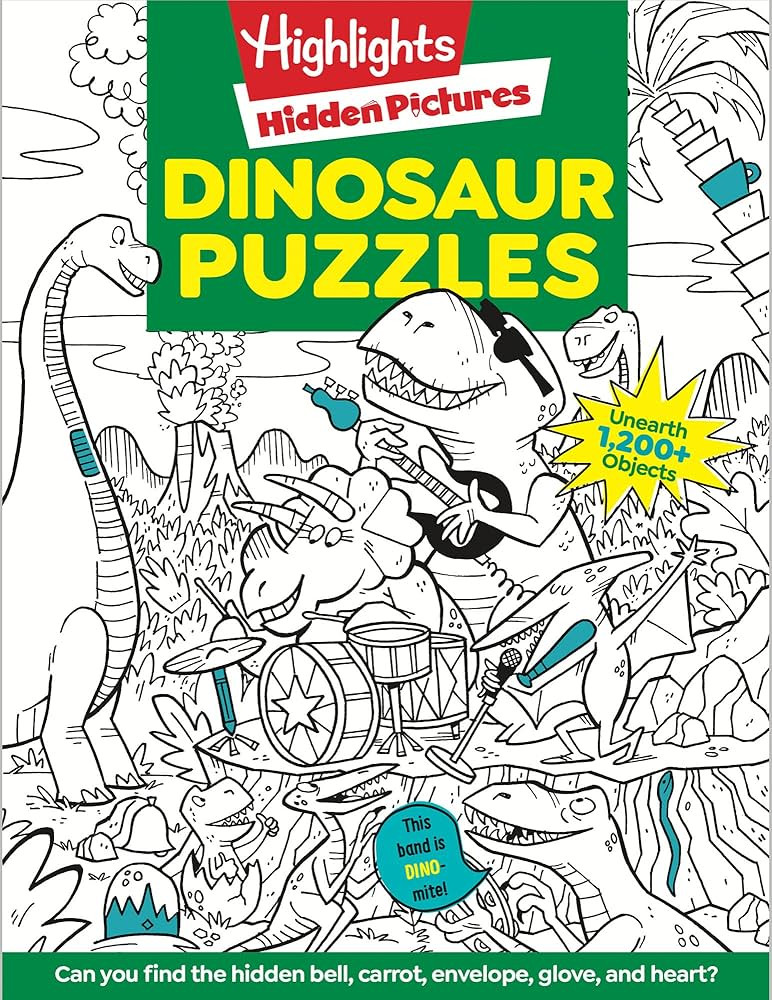 Dinosaur Puzzles: Roaring Fun Hidden Pictures Puzzles with T-rex, Fossils and More for Kids Ages ... | Amazon (US)