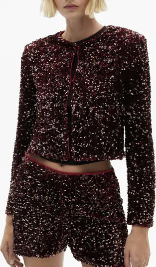 Crop Sequin Velvet Jacket | Nordstrom