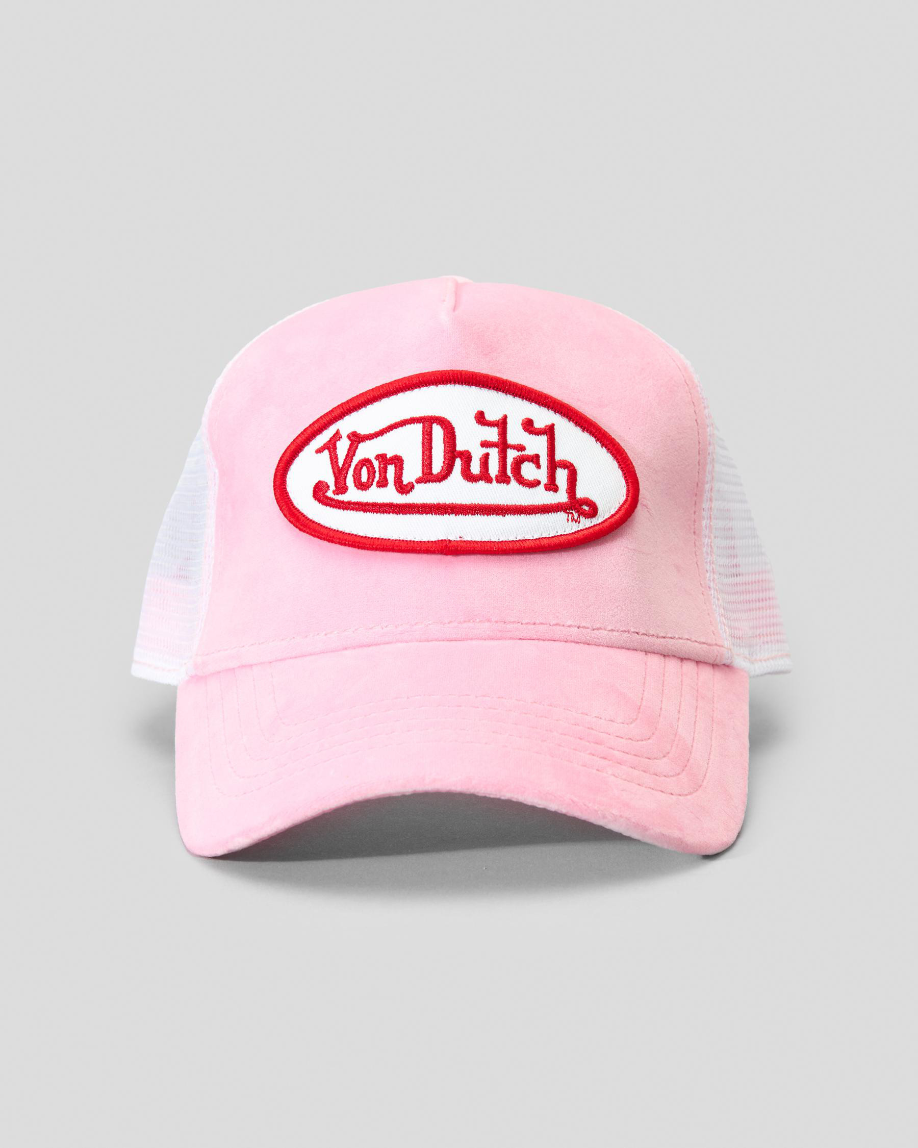 VON DUTCH Men's Pink Velvet Trucker Cap | City Beach (US)