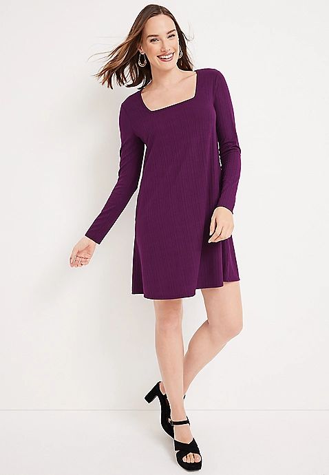24/7 Solid Swing Dress | Maurices