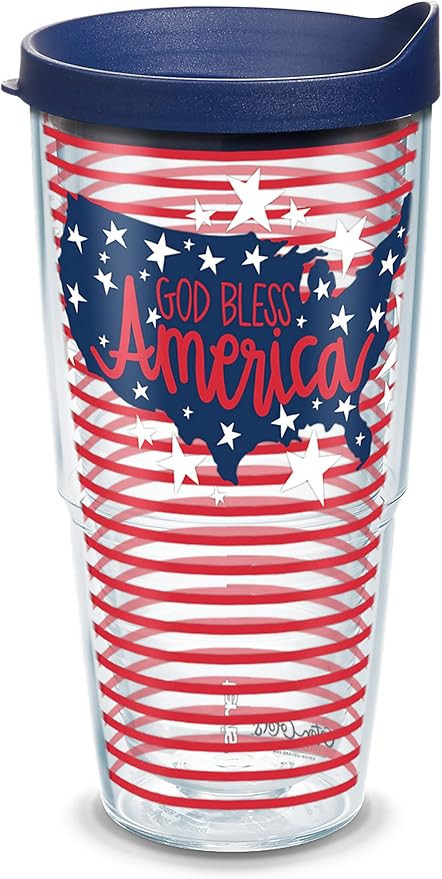 Tervis Coton Colors - God Bless America Insulated Tumbler, 24oz, Clear - Tritan | Amazon (US)
