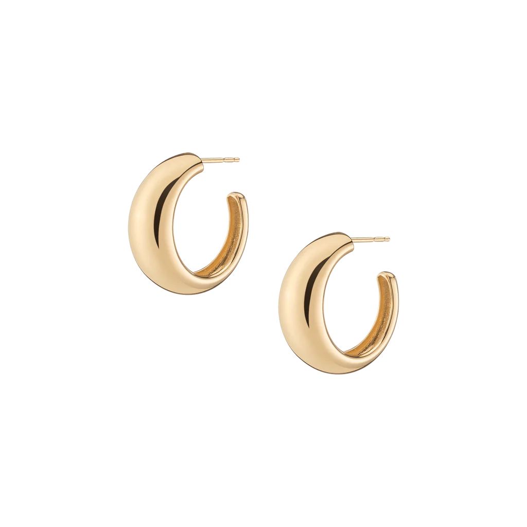 Gold Smooth Arch Hoops Medium | AUrate New York