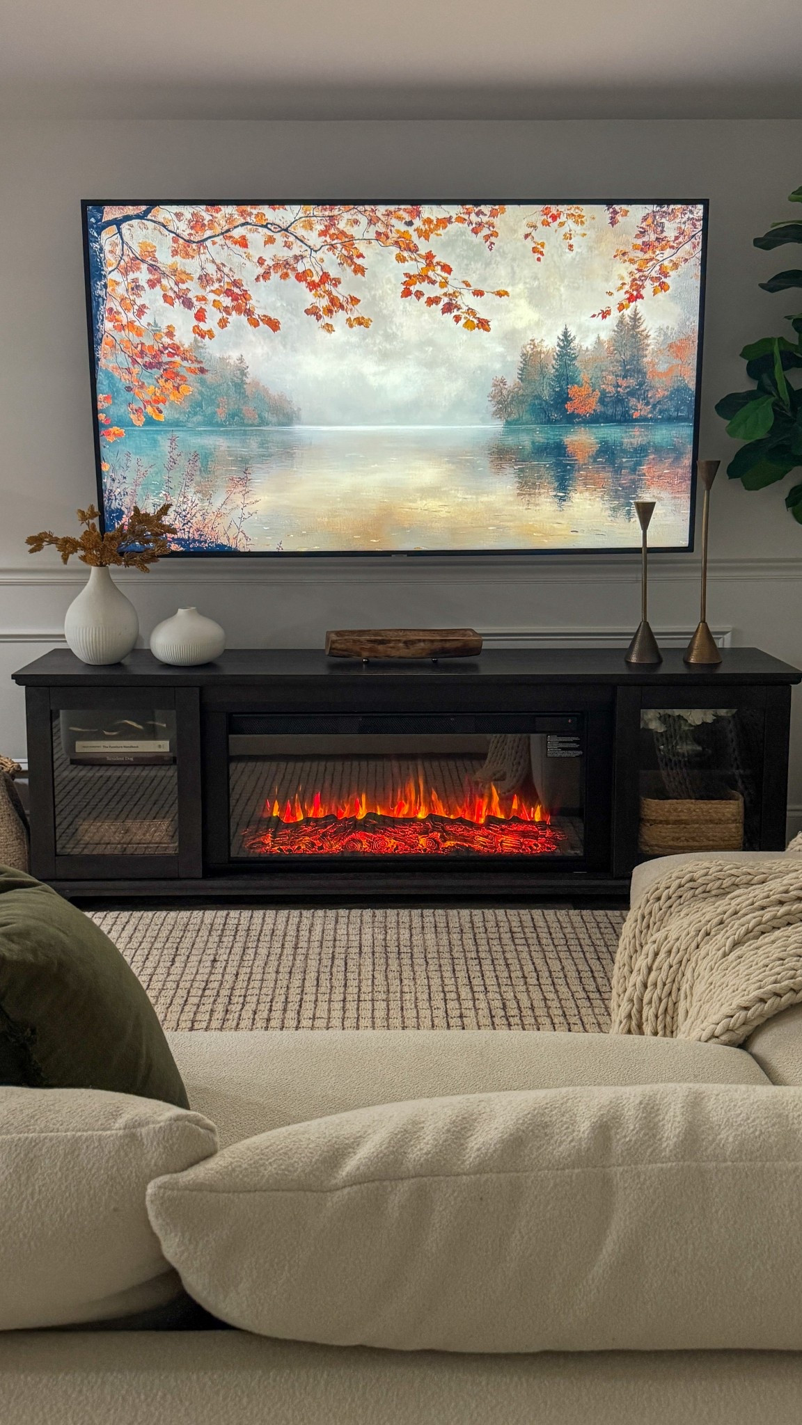 Movie theather views ft. This gorgeous electric console fireplace! 🔥🤎

#LTKSaleAlert #LTKSeasonal #LTKHome