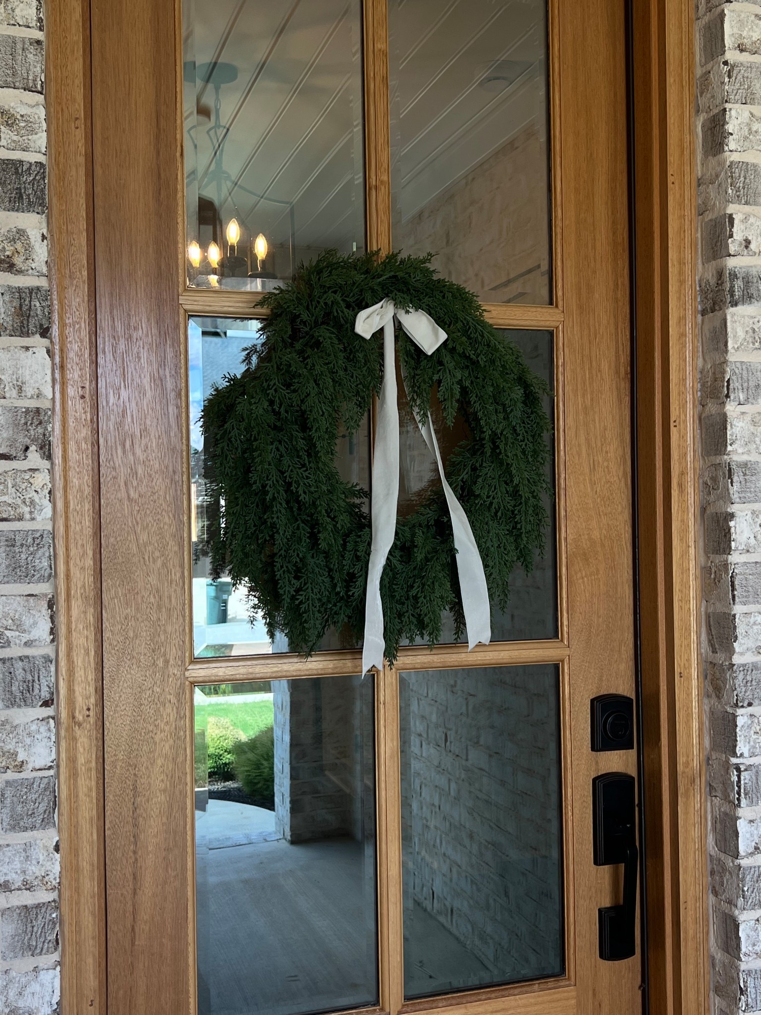 Viral Walmart Christmas wreath is beautiful 😍 #christmaswreath #walmartchristmas 

#LTKSeasonal #LTKHome #LTKFindsUnder50