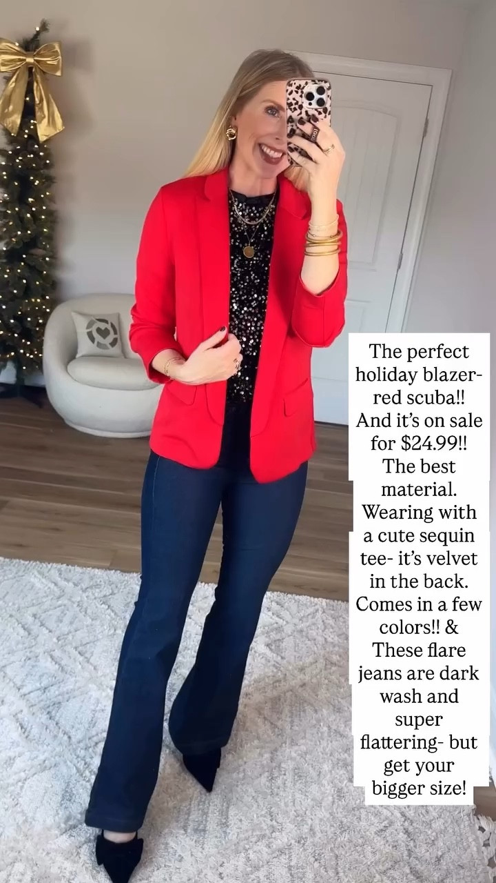 Walmart try on, scuba blazer, sequin tee 

#LTKHoliday #LTKFindsUnder50 #LTKStyleTip