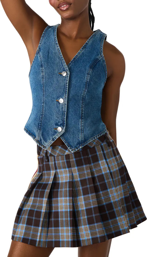 Steve Madden Micky Crop Denim Vest | Nordstrom | Nordstrom