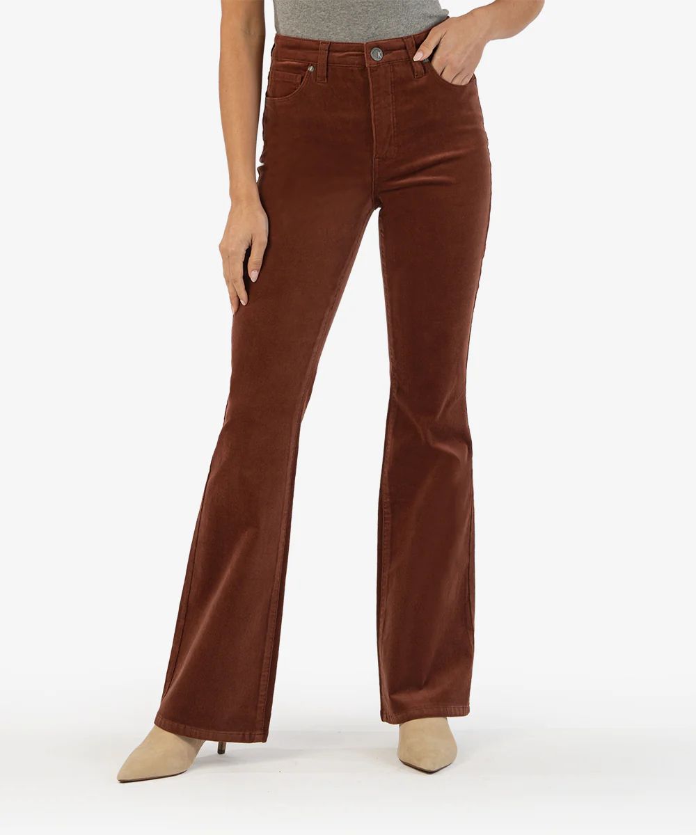 Ana Corduroy High Rise Fab Ab Flare (Cedar) - Kut from the Kloth | Kut From Kloth