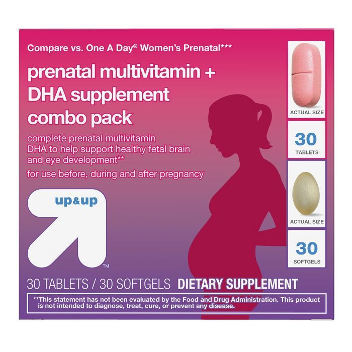 Women's Daily Prenatal Combo Pack Dietary Supplement Tablets & Softgels - 60ct - up & up™ | Target