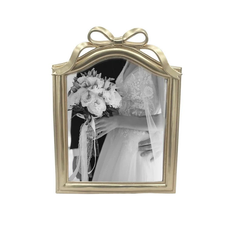 OneDesign Home 8x10 Gold Bow Detail Resin Tabletop Picture Frame | Walmart (US)