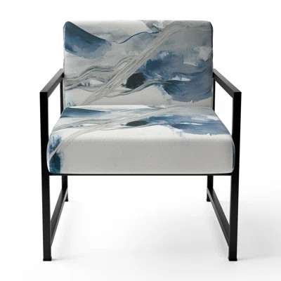 Feeling Honolulu Blue X - Upholstered Abstract Accent Side Chair | Wayfair North America