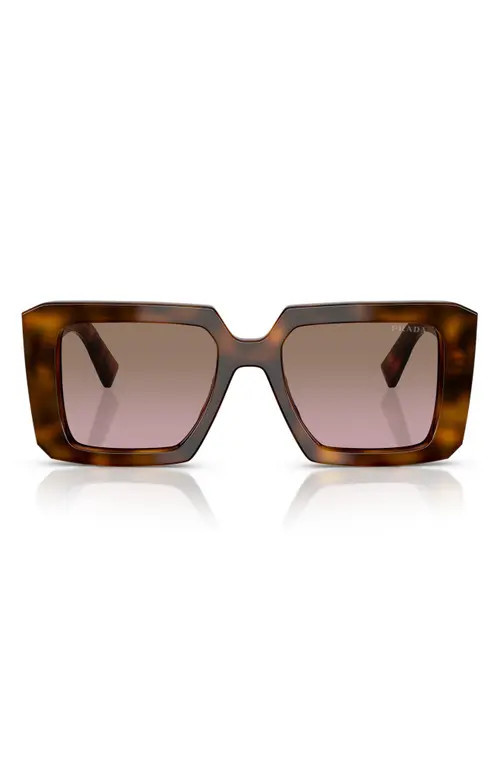 Prada 51mm Gradient Square Sunglasses in Juniper Tortoise/pink at Nordstrom | Nordstrom