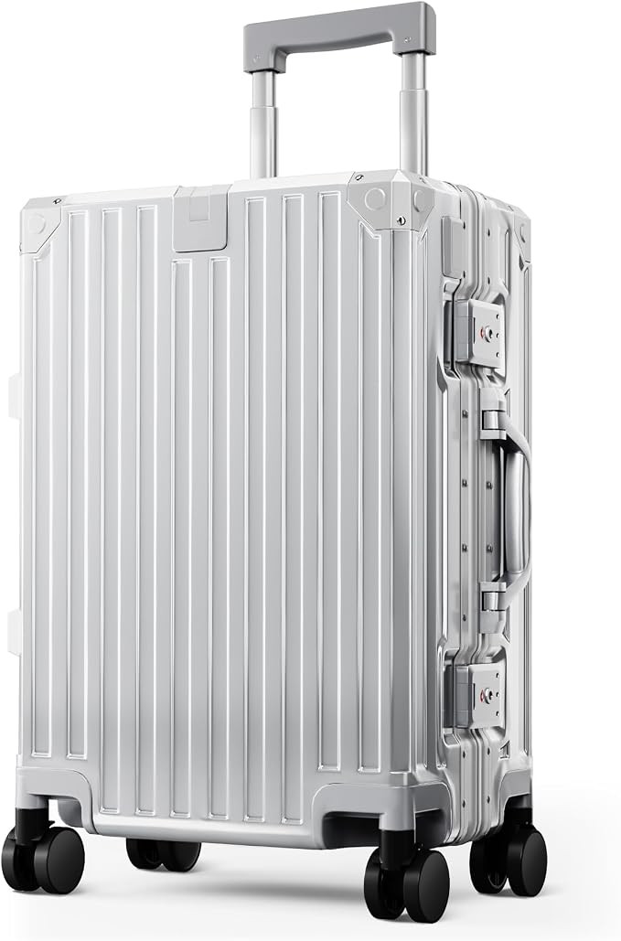 ALPHA CAMP 20 Inch Carry On Luggage with Aluminum Frame Zipperless Suitcase | 22x14x9 Airline App... | Amazon (US)