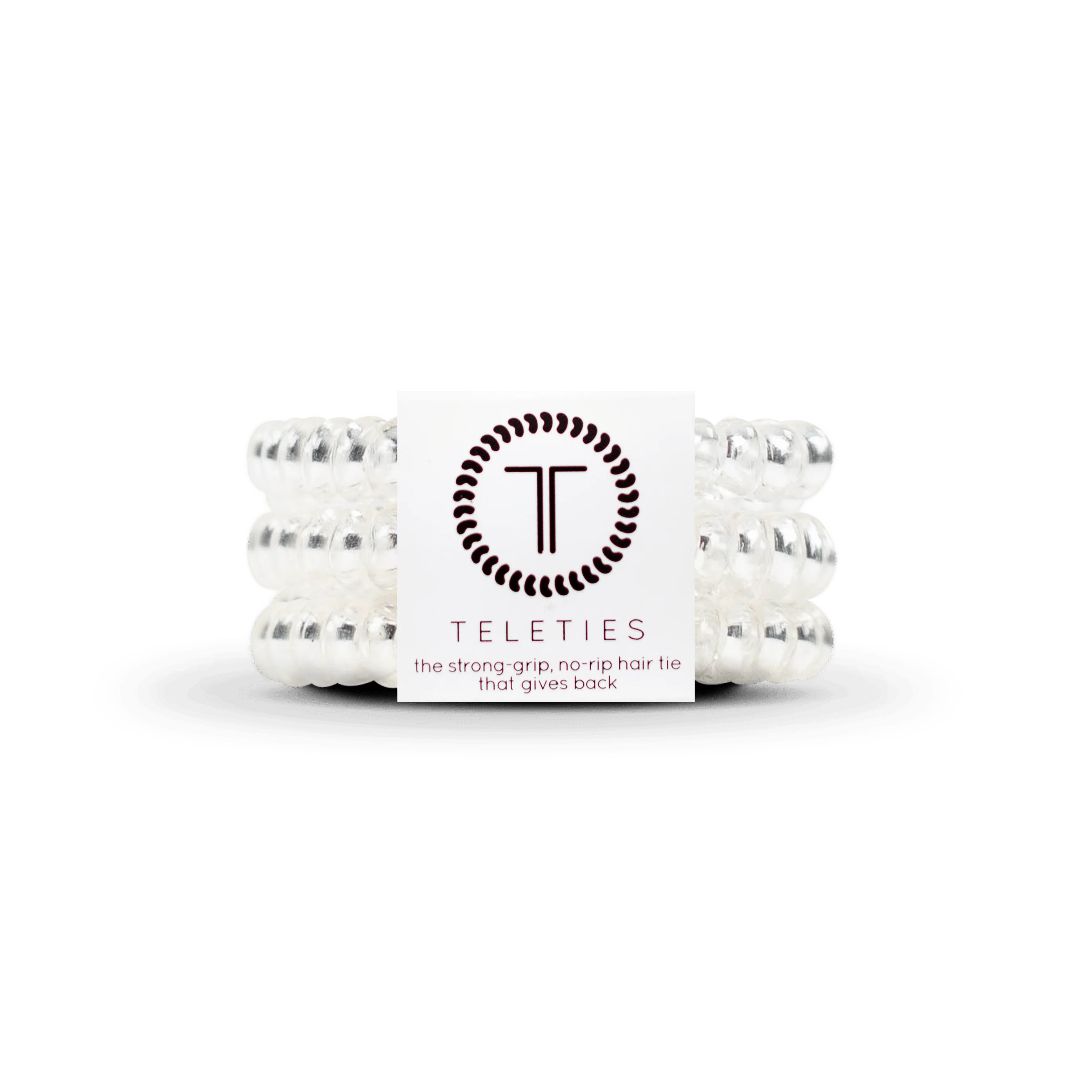 TELETIES Small Hair Ties, Crystal Clear | TELETIES