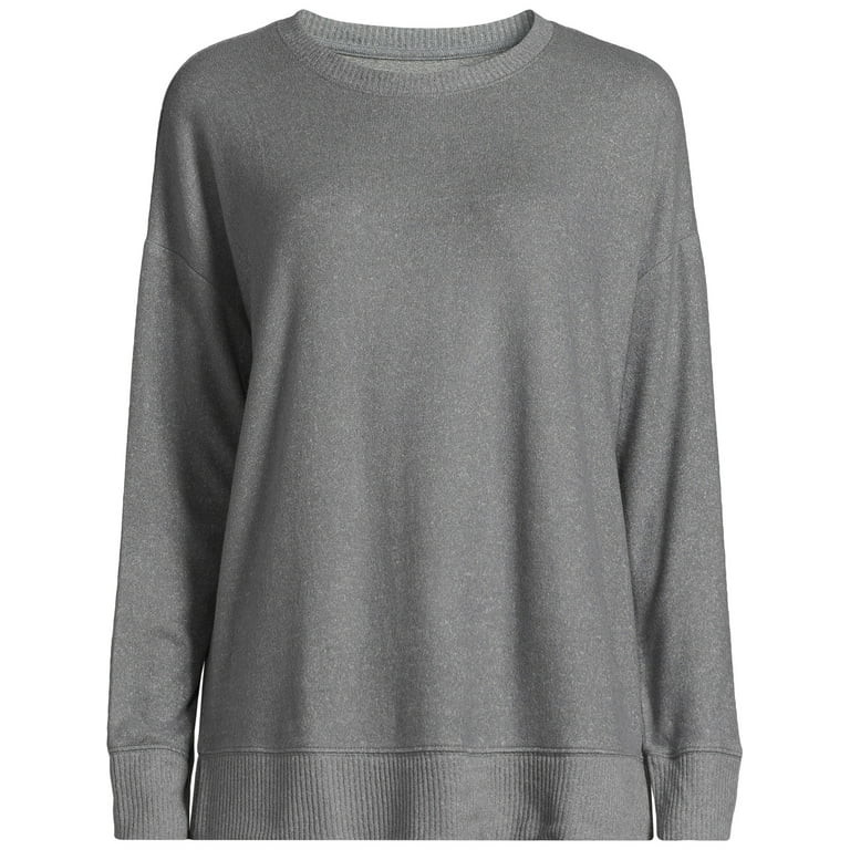 Time and Tru Women's Long Sleeve Hacci Pullover - Walmart.com | Walmart (US)