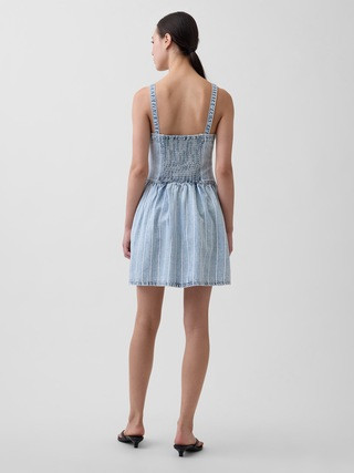 UltraSoft Denim Stripe Drop-Waist Mini Dress | Gap (US)