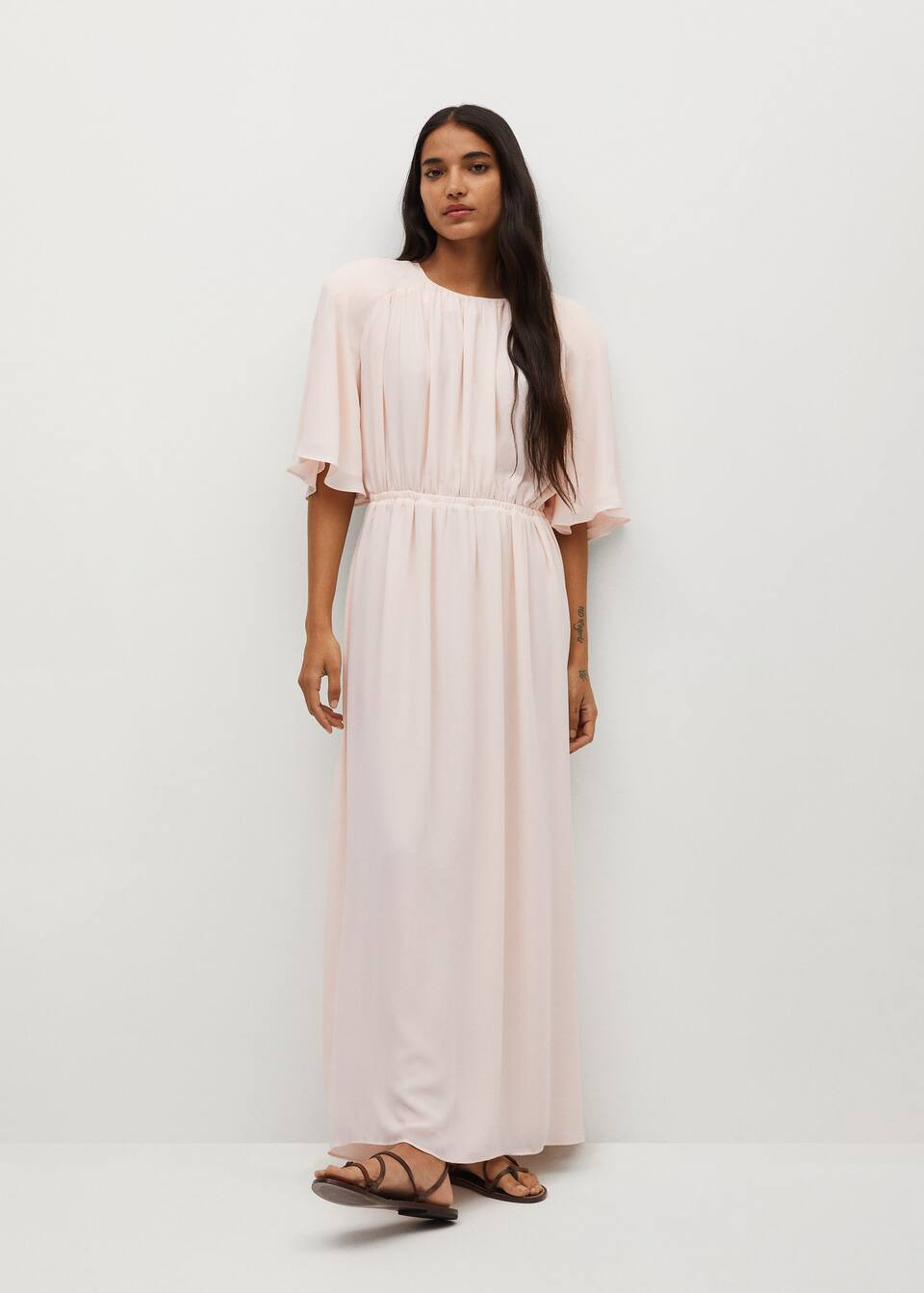 Pleated long dress | MANGO (UK)